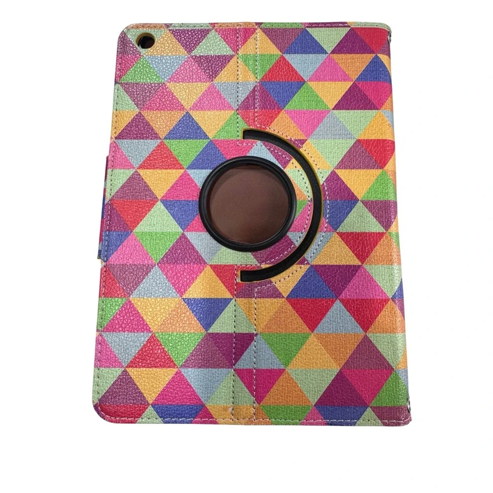 ULAK Colorful Geometric Rotating iPad 2 3 4‎ Folio Case Stand With Hand Strap
